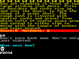 Screen from The Caves of Skull