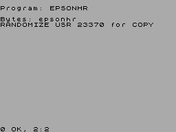 Screen from Centronics Interface Software