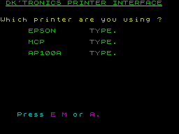 Screen from Centronics Printer Software