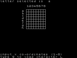 Screen from Character Generator