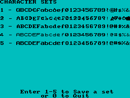 Screen from Character Sets