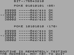 Screen from Checkaddr