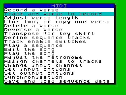 Screen from Cheetah MIDI Interface