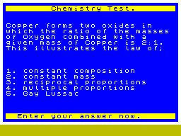Screen from Chemistry 'O' Level