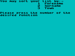 Screen from Christmas Card List Sorter