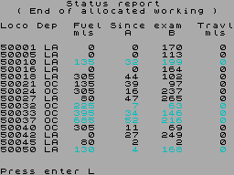 Screen from Class 50 Fleet Manager