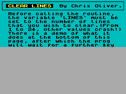 Screen from Clear Lines