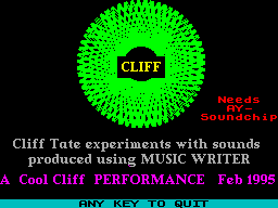 Screen from Cliff Demo
