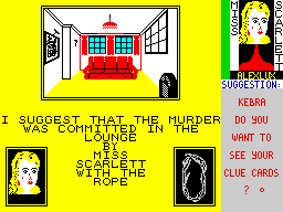 Screen from Cluedo