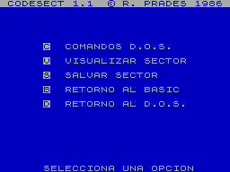 Screen from Codesect 1.1