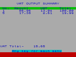Screen from Commercial Accounts Program