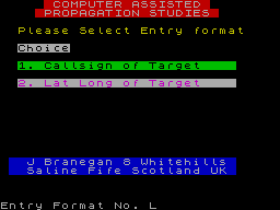 Screen from Computer Assisted Propagation Studies