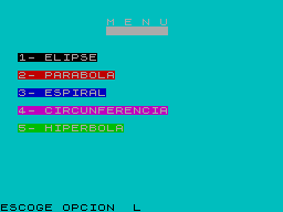Screen from Conicas