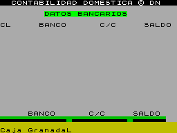 Screen from Contabilidad Domestica