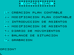Screen from Contabilidad General