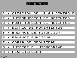 Screen from Contabilidad General para Microdrives