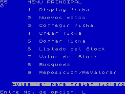 Screen from Control de Stocks