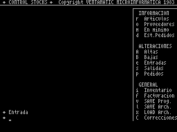 Screen from Control de Stocks
