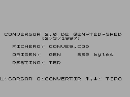 Screen from Conversor 2.0