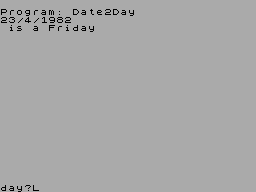 Screen from Convert Date to Day