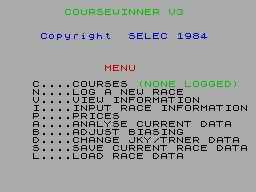 Screen from Coursewinner