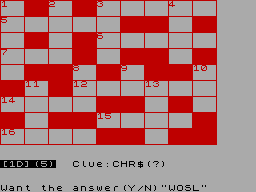 Screen from Crossword Puzzler