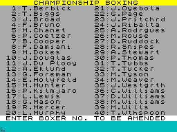 Screen from Current Contenders Cassette - As at 28-02-90