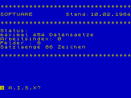 Screen from DBMS