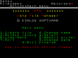 Screen from DFM Database