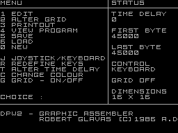 Screen from DPW2 Graphic Assembler