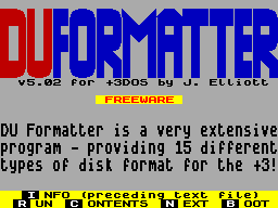 Screen from DU Formatter