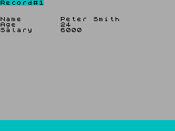 Screen from Database