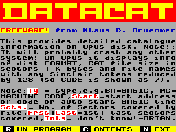 Screen from Datacat