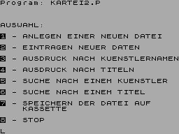 Screen from Datenbank
