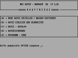 Screen from Datenmanager 84