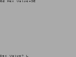 Screen from Dec to Hex