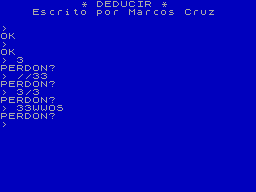 Screen from Deducir