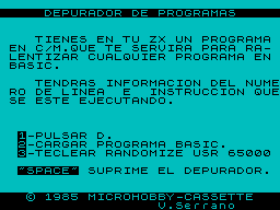 Screen from Depurador de Programas