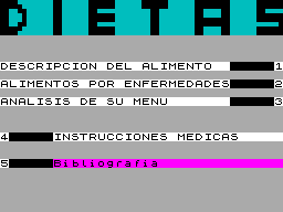 Screen from Dieta y Salud