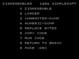 Screen from Disassembler