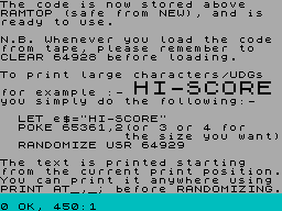 Screen from Display Text