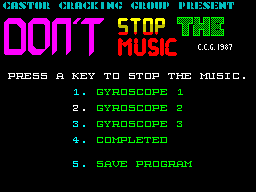 Screen from Don't Stop the Music