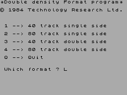 Screen from Double Density Format Program