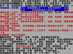 Screen from Double Height Characters