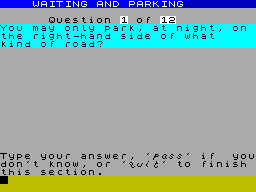 Screen from Duckworth Highway Code
