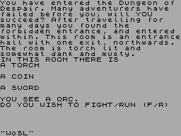 Screen from Dungeon of Despair
