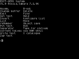 Screen from Edit-Gens System