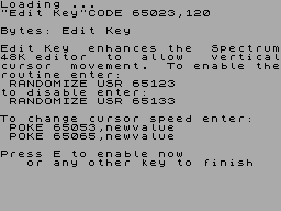 Screen from Edit Key