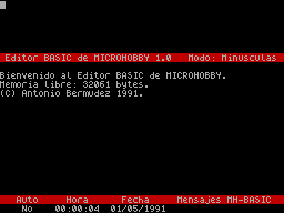 Screen from Editor BASIC
