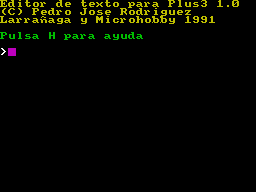 Screen from Editor de Textos para Plus3